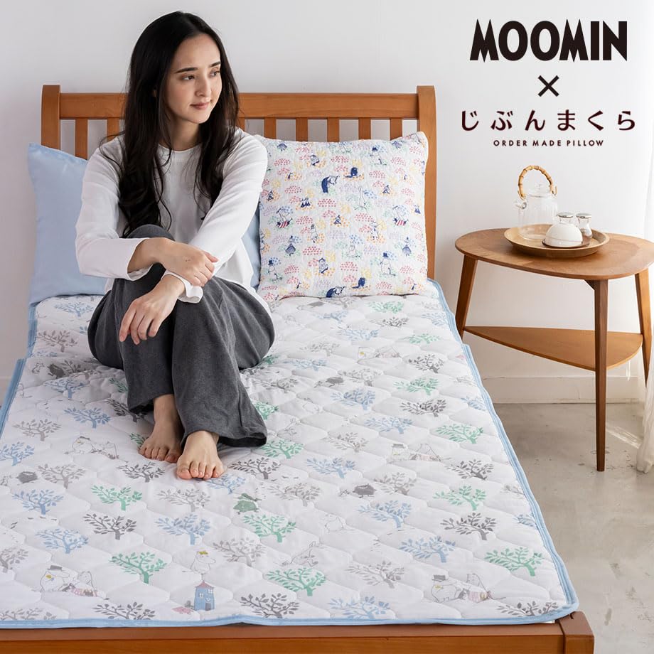 Amazon｜MOOMIN ムーミン ダブルガーゼ 敷きパッド100×205cm (ブルー